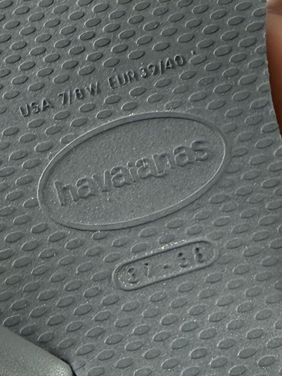 Havaianas Sandals Gray Steel Metallic Graphite Womens 7/8W Flip Flops Thong NWT - Picture 11 of 11